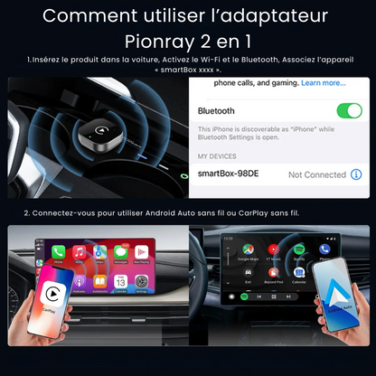 Adaptateur CarPlay & Android Auto Sans Fil